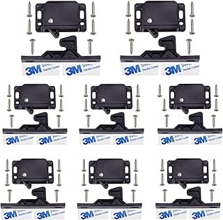 RV Cabinet Latches and Catches 8 Pack Cabinet Latches and Catches 10 LB Pull with Screws and Double-Sided Adhesive RV Drawer Latch for Camper Motor Trailor RV Home Office Cabinet Drawer