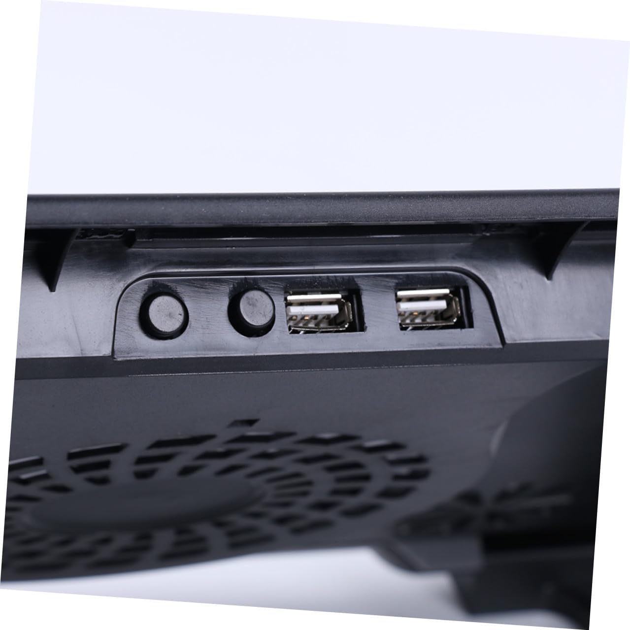 jojofuny USB Laptop Cooling Pad with 5 Fans Cooler Base Multi-Angle Adjustable Black Cooling Stand for Notebook and Gaming Laptop USB Powered for Work and Travel