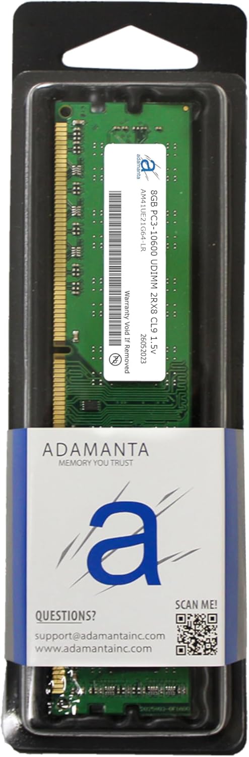 Adamanta 8GB (1x8GB) Compatible for Dell OptiPlex 9010, 7010, 3010, 990, 790, 390 (USFF/SFF/MT/DT) DDR3 1333Mhz PC3-10600 Non-ECC UDIMM 2Rx8 CL9 Desktop Memory RAM Upgrade SNPH7JD8C/8G
