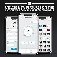 Vista 4 de Ivation Refrigerador de vino con compresor de 18 botellas con sistema de refrigeración de control inteligente de aplicación Wi-Fi Refrigerador