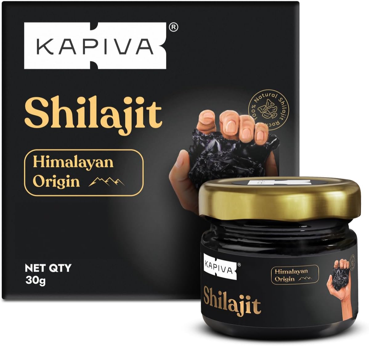 Himalayan Shilajit Resin | 100% Pure, Natural & Ayurvedic |250mg Per Serving | 85+ Trace Minerals & Fulvic Acid |110-120 Servings | Energy & Stamina Booster – 30g