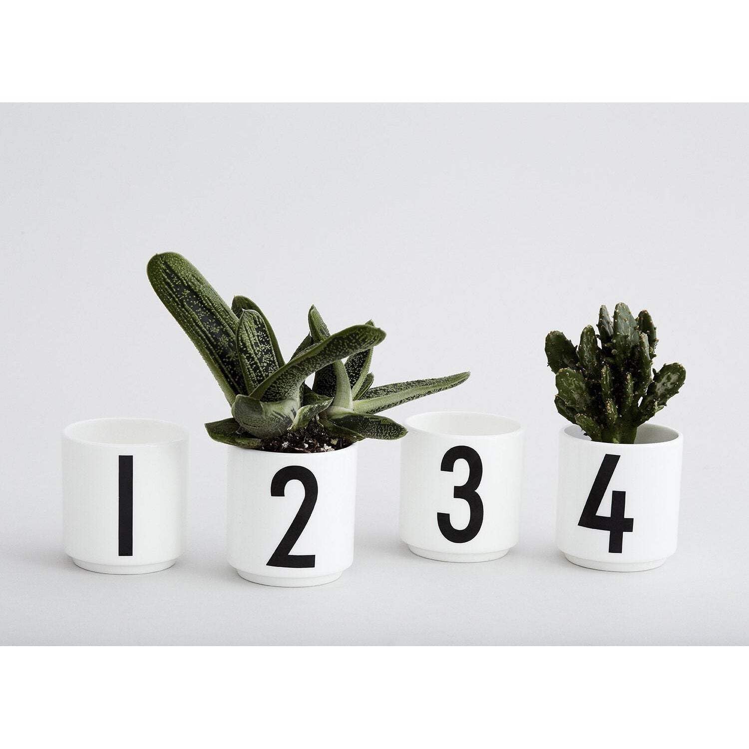Design Letters Filiżanki do espresso, zestaw 4 filiżanek do cappuccino, mały ceramiczny kubek do kawy do picia espresso, cappuccino, używany jako świecznik, biały