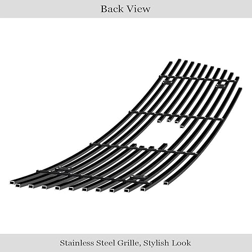 Miniatura 3 de APS Compatible con Ford F-150 1999-2003 Harley Davidson Lightning Honeycomb Style con logotipo Show Main Upper Acero inoxidable Negro 8x6 Horizontal