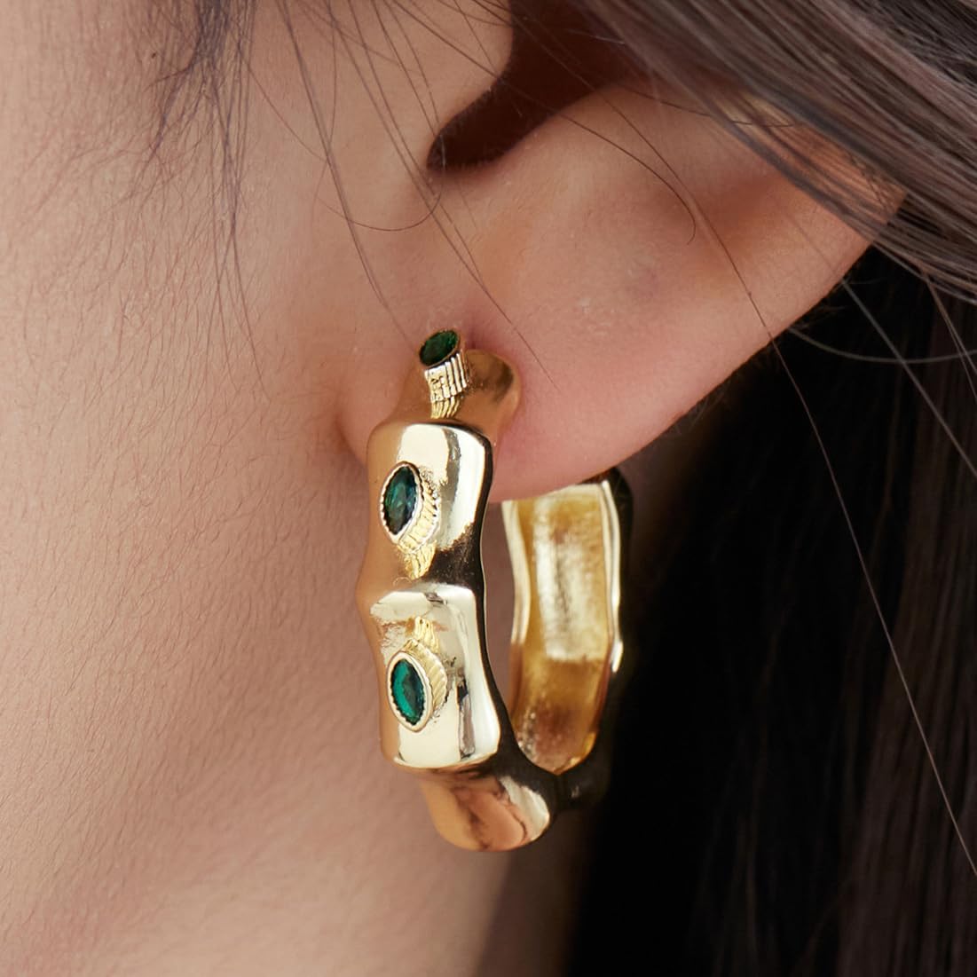 3 Pair Hoop Earrings Set for Women Office Lady Housewife Bridesmaid Girl Students, Lightweight Hypoallergenic Chunky Open Hoops Stud Earrings Handmade Drop Dangle Earrings for Birthday Wedding Anniversary Christmas New Year Valentine’s Mother’s Day