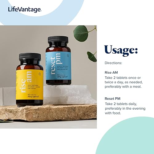 Miniatura 6 de LifeVantage Rise AM & Reset PM System - Combinación de Rise AM y Reset PM System, un suplemento multivitamínico para hombres y mujeres que