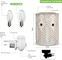 Vista 6 de STAR MOON Calentador de cera de cerámica enchufable para cera perfumada, difusor de aceite de fragancia, enchufe de fusión de velas en pared
