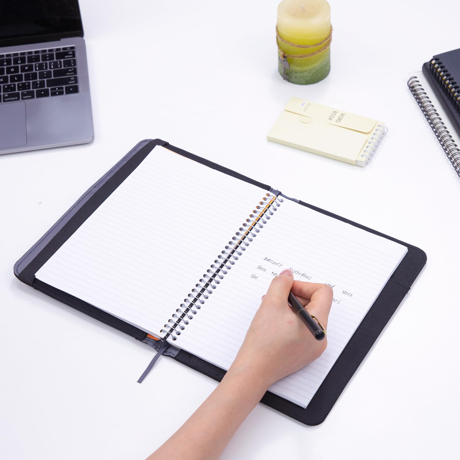 Pokrowiec na notatnik do pracy, ochraniacz na notatniki - organizer do portfela kompatybilny z Rocketbook Fusion, z pętelką na długopis, etui na wizytówki, kieszeń na dokumenty na akcesoria