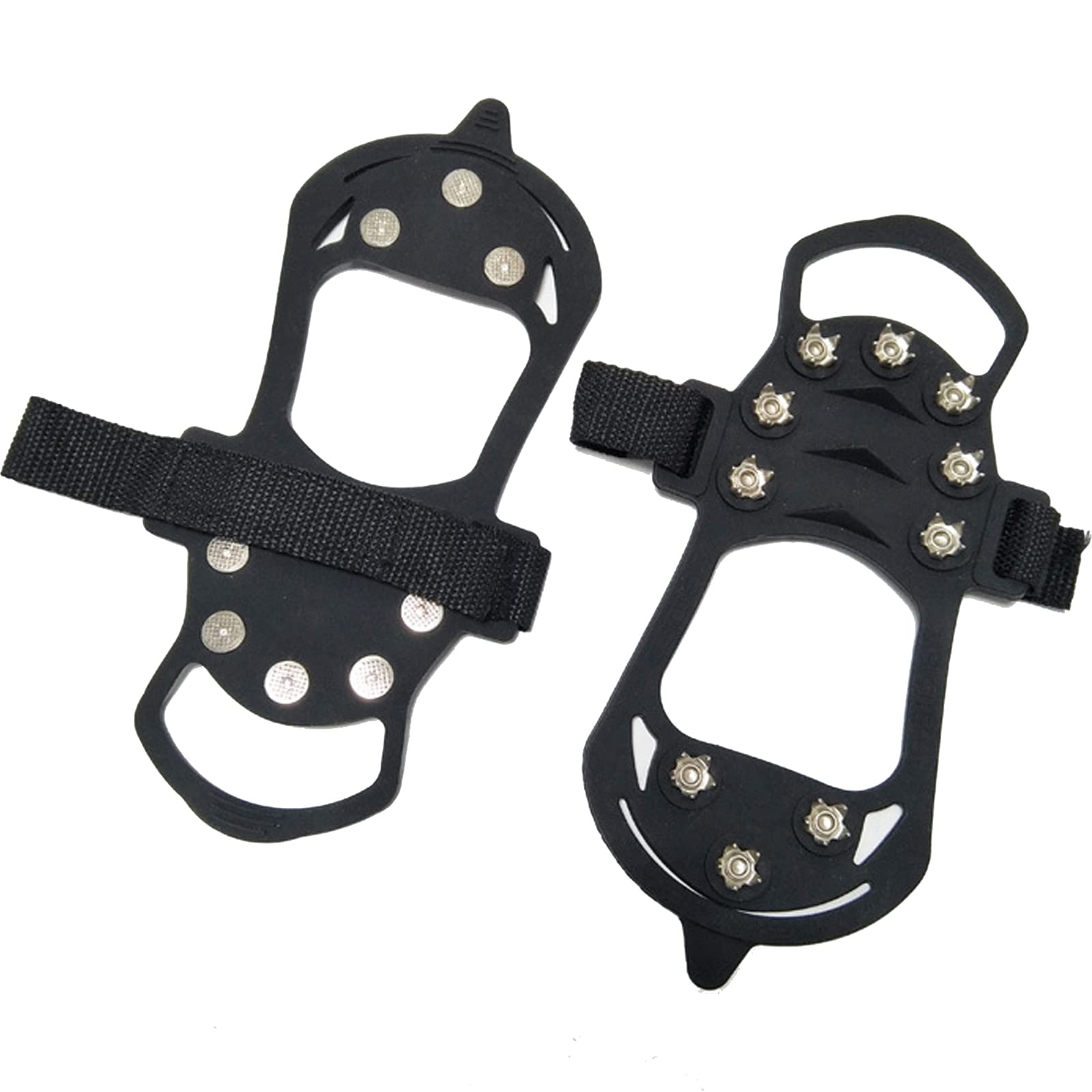 DZQUY Crampons à Neige pour Escalade Griffes de chaîne avec 10 Goujons en Acier Inoxydable pour Chaussures Antidérapant Parfait pour la Marche, l'escalade, Le pelletage de Neige, etc.