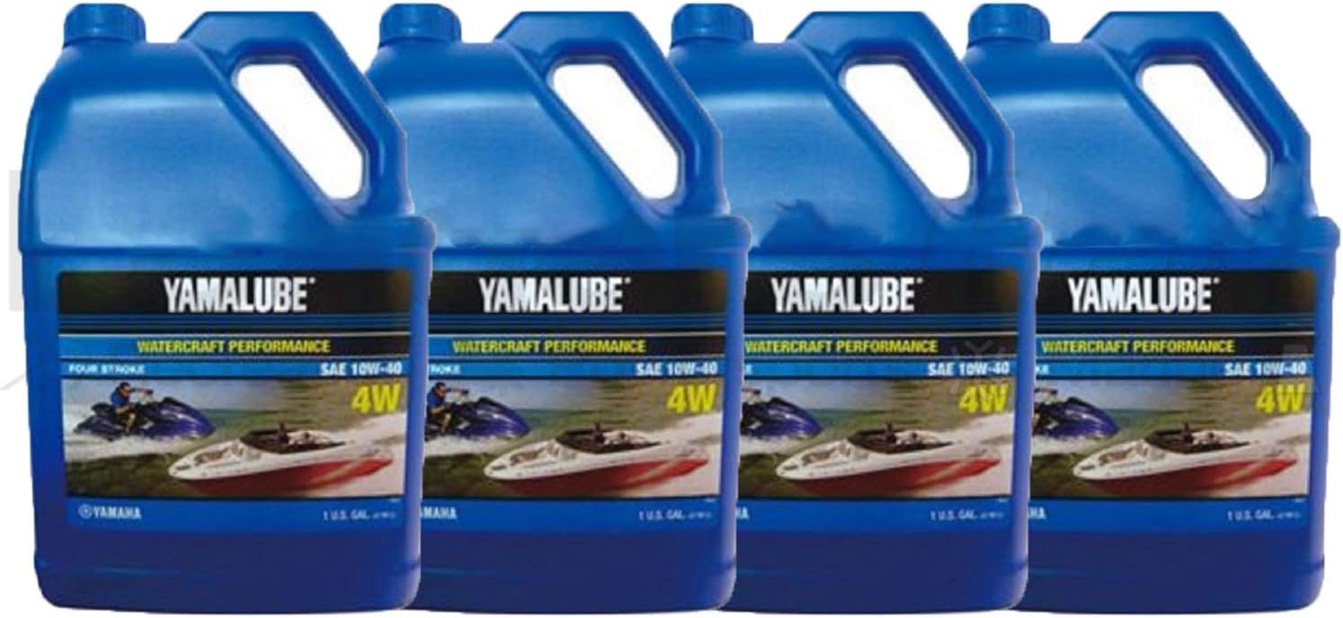 Yamaha New OEM WaveRunner Boat Oil Case of 4 Gallons 10W-40 4W LUB-10W40-WV-04