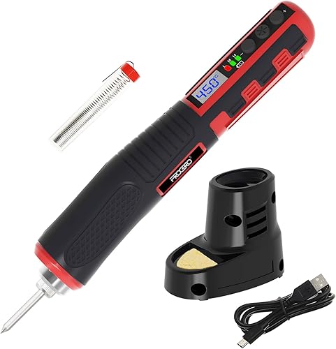 FROGBRO - Soldador inalámbrico con temperatura ajustable de 392°F a 842°F, carga rápida tipo C, pantalla LED, kit de soldadura recargable portátil,