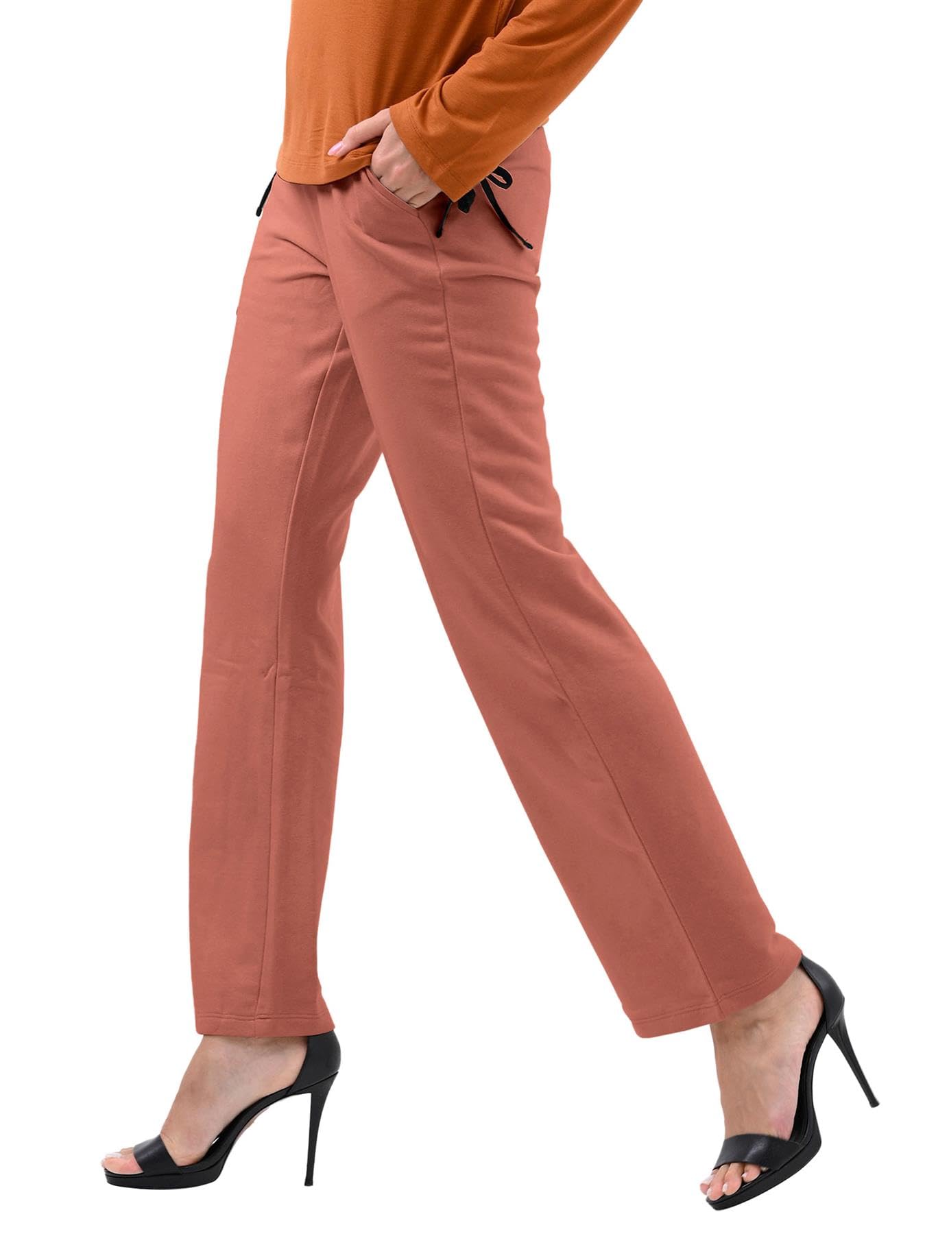 Enorsia Women's Orange Straight Leg Trousers - Uk 14