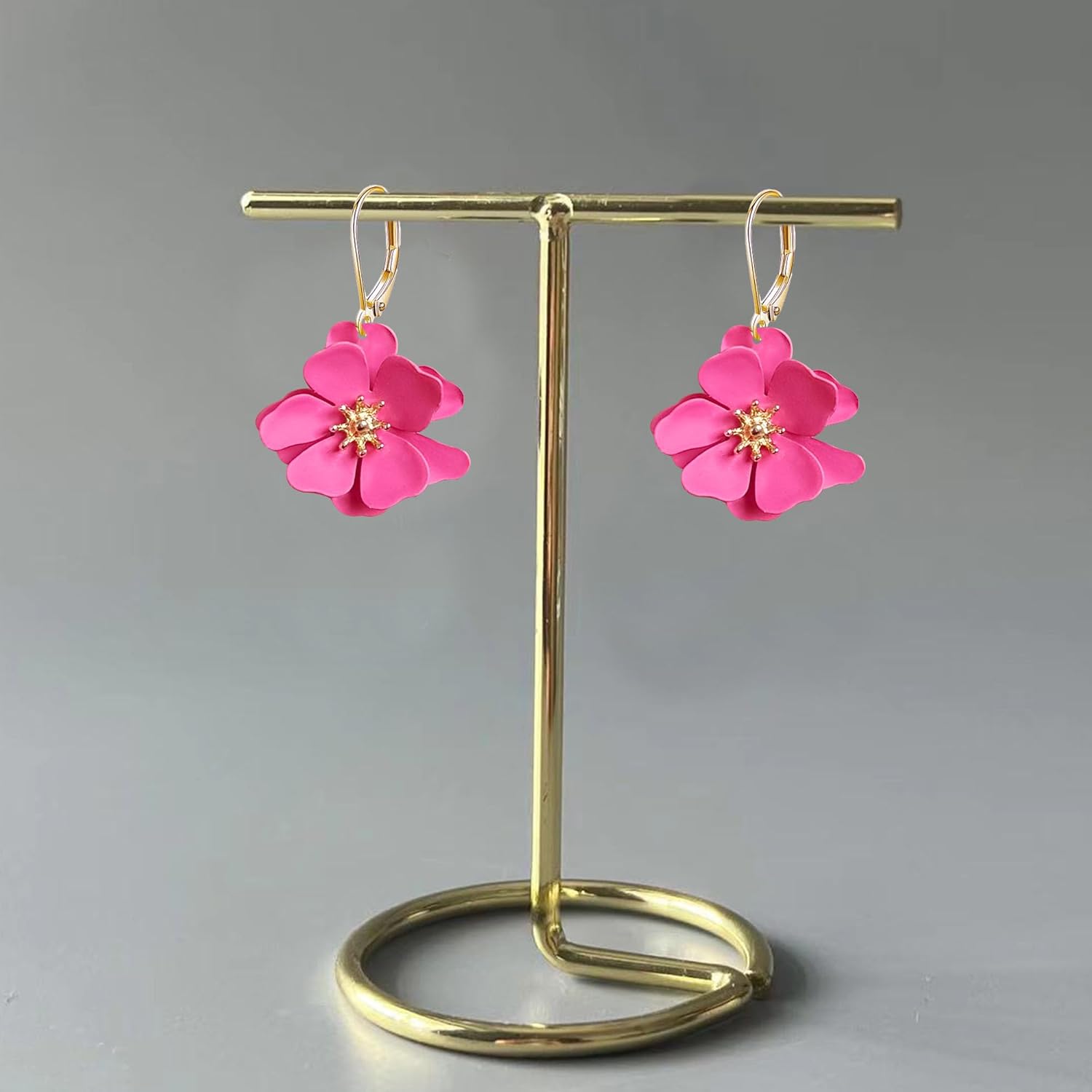 Minimalist Matte Flower Earrings for Women Lightweight Bohemian Spray Painted Floral Earrings Everyday Wear Party Jewelry - Image 5