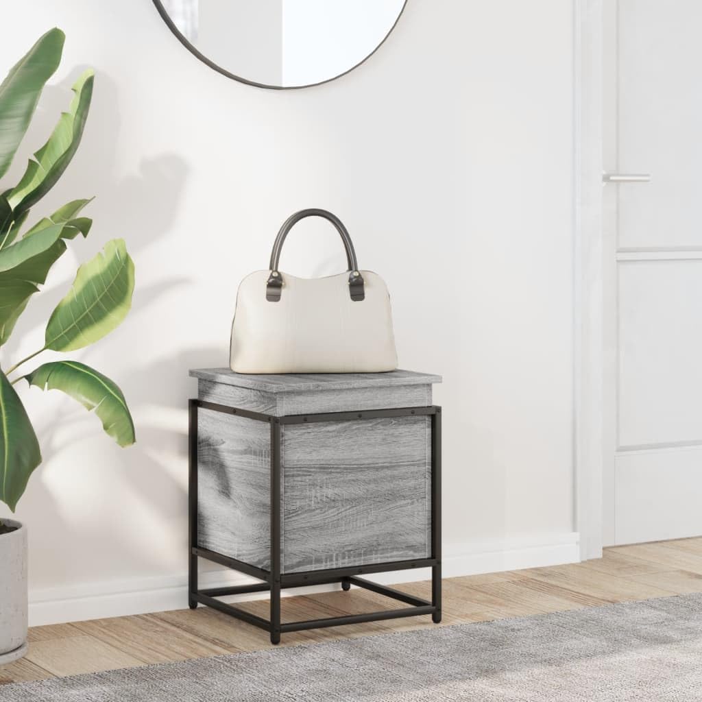 Aufbewahrungsbox mit Deckel Sonoma Grau Holz Multifunktional Aufbewahrungsboxen Organizer für Flur Schlafzimmer Wohnzimmer Eingang
