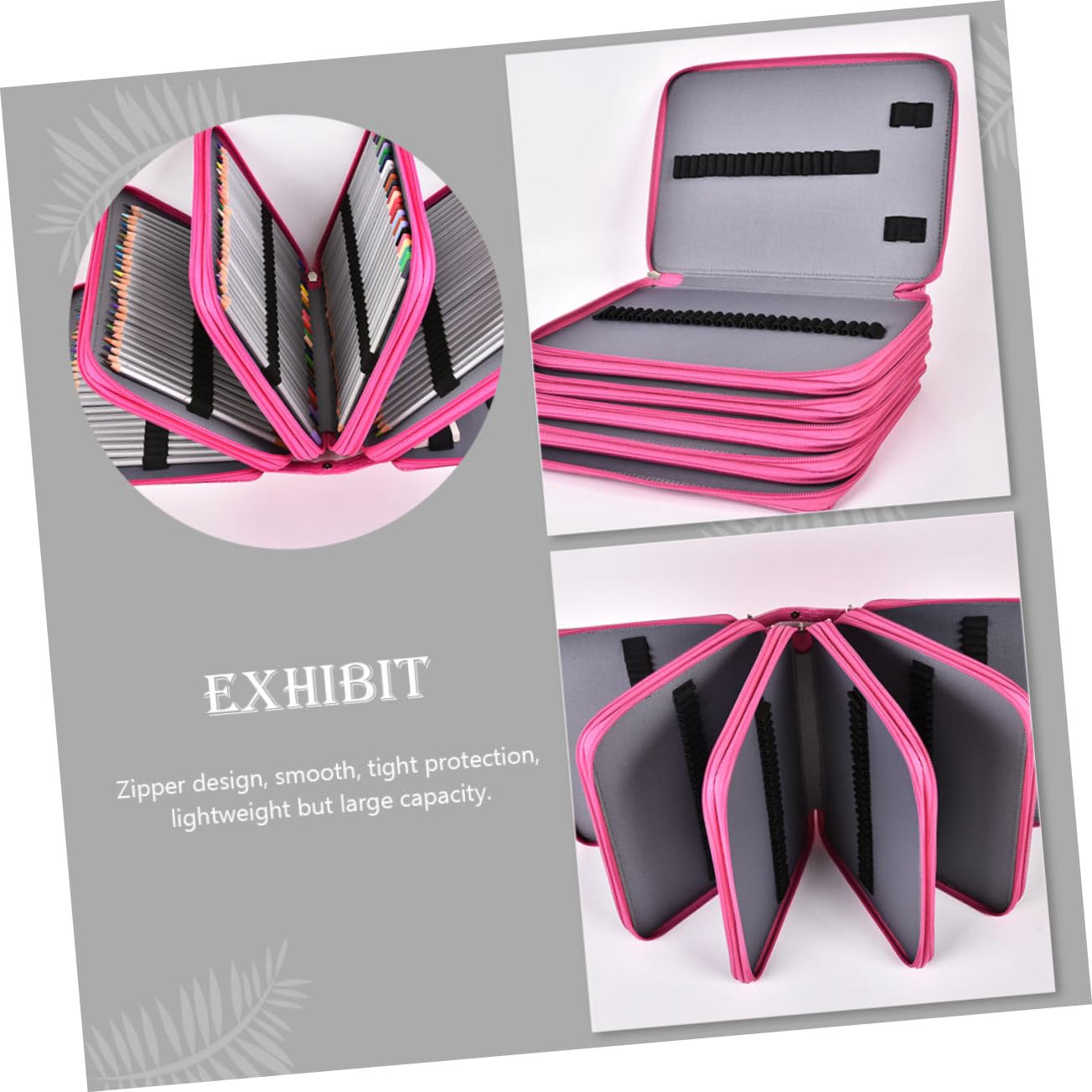 Astuccio Scuola Bambina Grande Capacità 252 Scomparti | Pu e Poliestere, Zip Pratica per Organizzazione di Penne e Accessori, Decorazioni Scuola