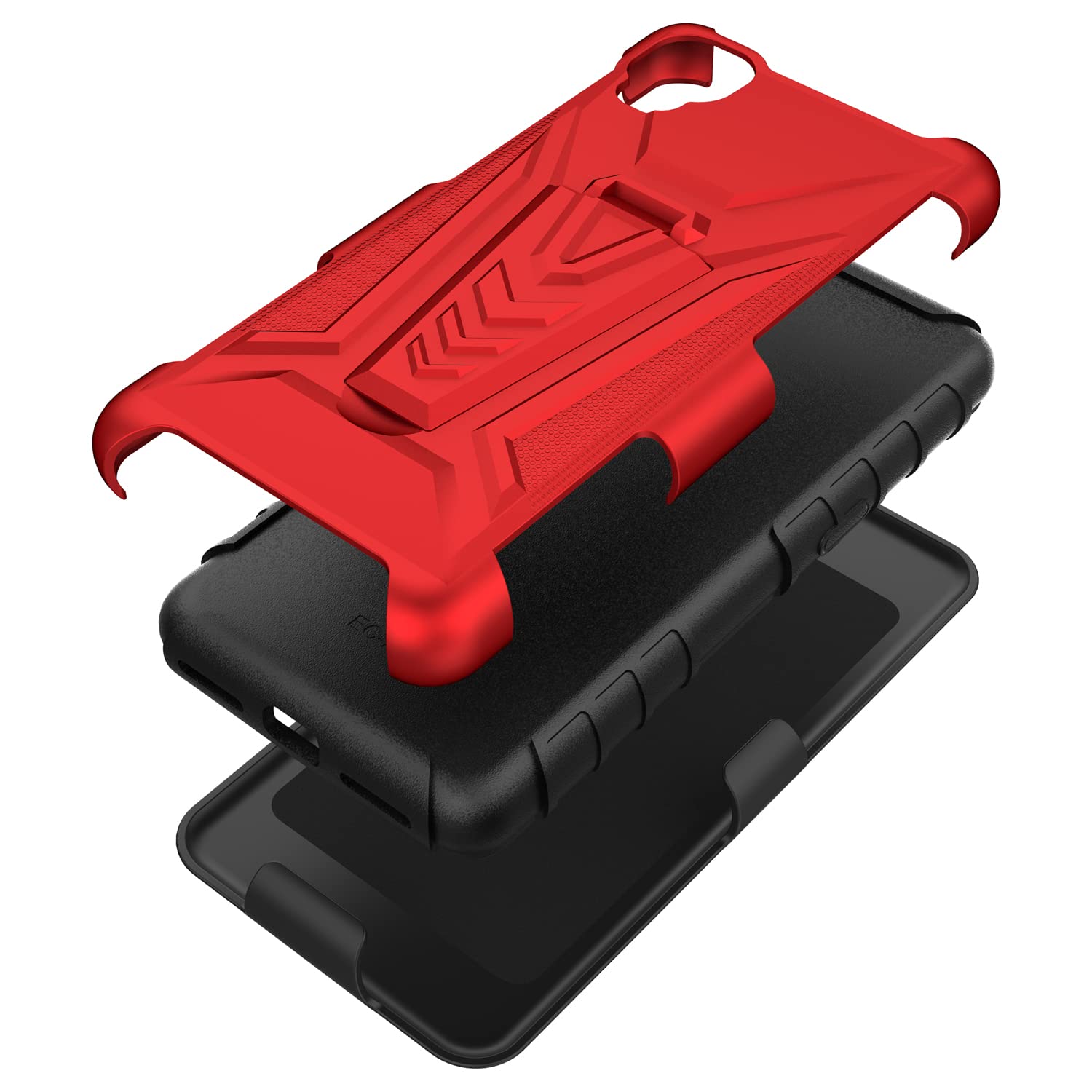 Custodia Per TracFone Alcatel TCL A1 A501DL – Cover Ibrida Con Supporto Magnetico E Vetro Temperato – Nero