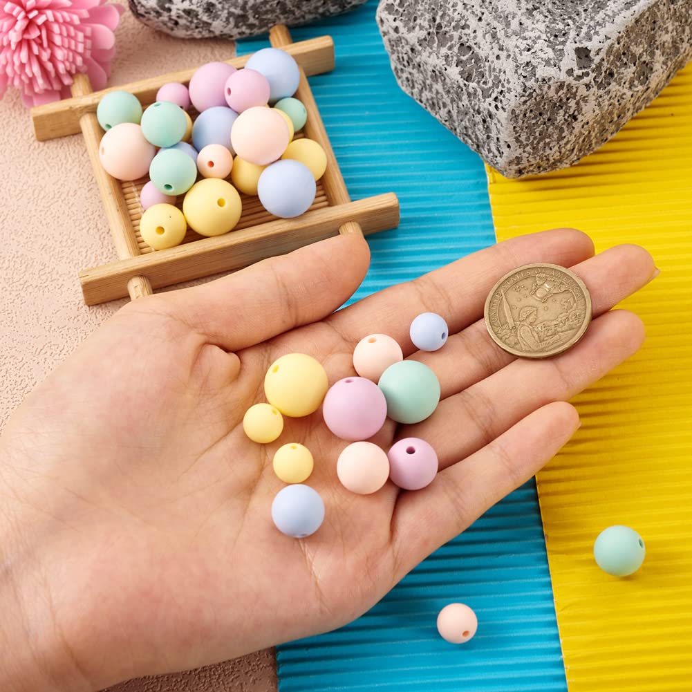 Cheriswelry 150Pcs Colorful Silicone Beads 15mm 12mm 9mm Silicone Beads Bulk for Bracelets Necklaces Jewelry Making DIY Crafts - Image 4