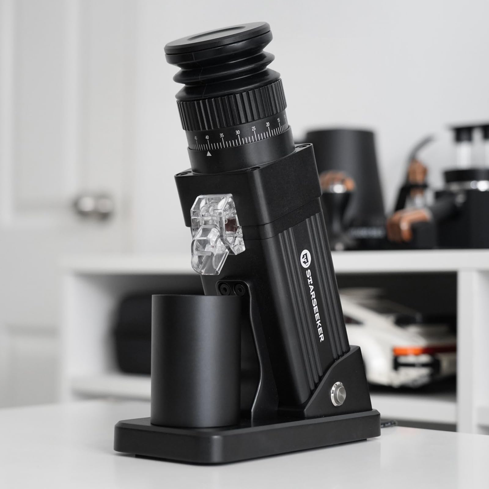 STARSEEKER E55Pro - Molinillo de café eléctrico, rebaba de titanio de 55 mm, molinillo profesional de espresso con ajuste continuo, tecnología antiestática, para el hogar, oficina, café (negro)