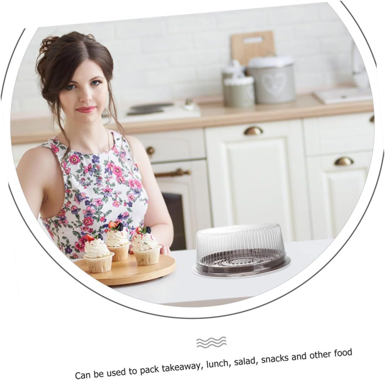 OUNONA 25 pcs Round Cake Boxes with Clear Plastic Lids Easy Open Cake Display Containers for Wedding Party Dessert Shops Carrying and Storing and Small Pastries