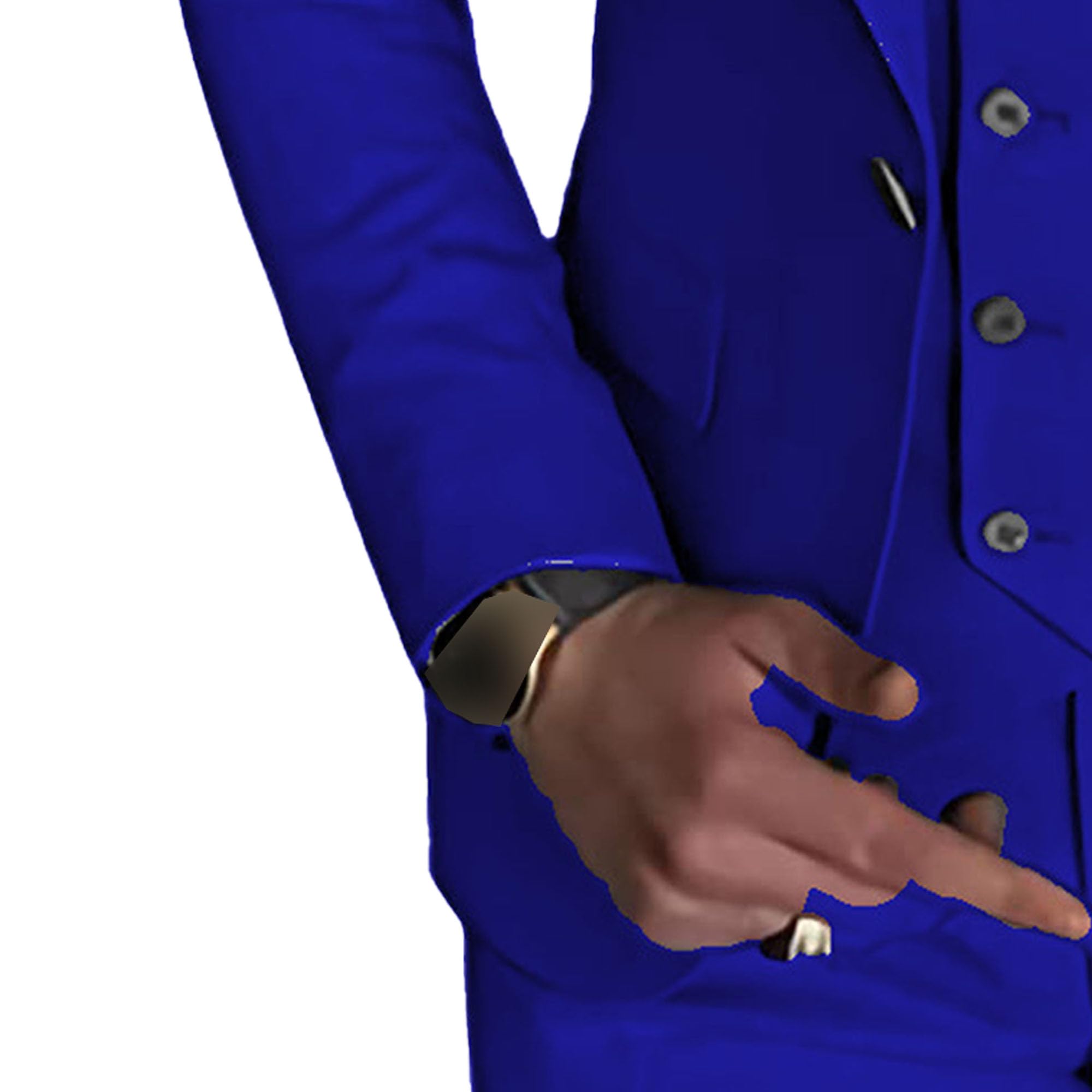 Abito elegante 3 pezzi per Uomo Set di Prom di Matrimonio a Doppio Petto 1 Fibbia Giacca Gilet Pantaloni Set Formale