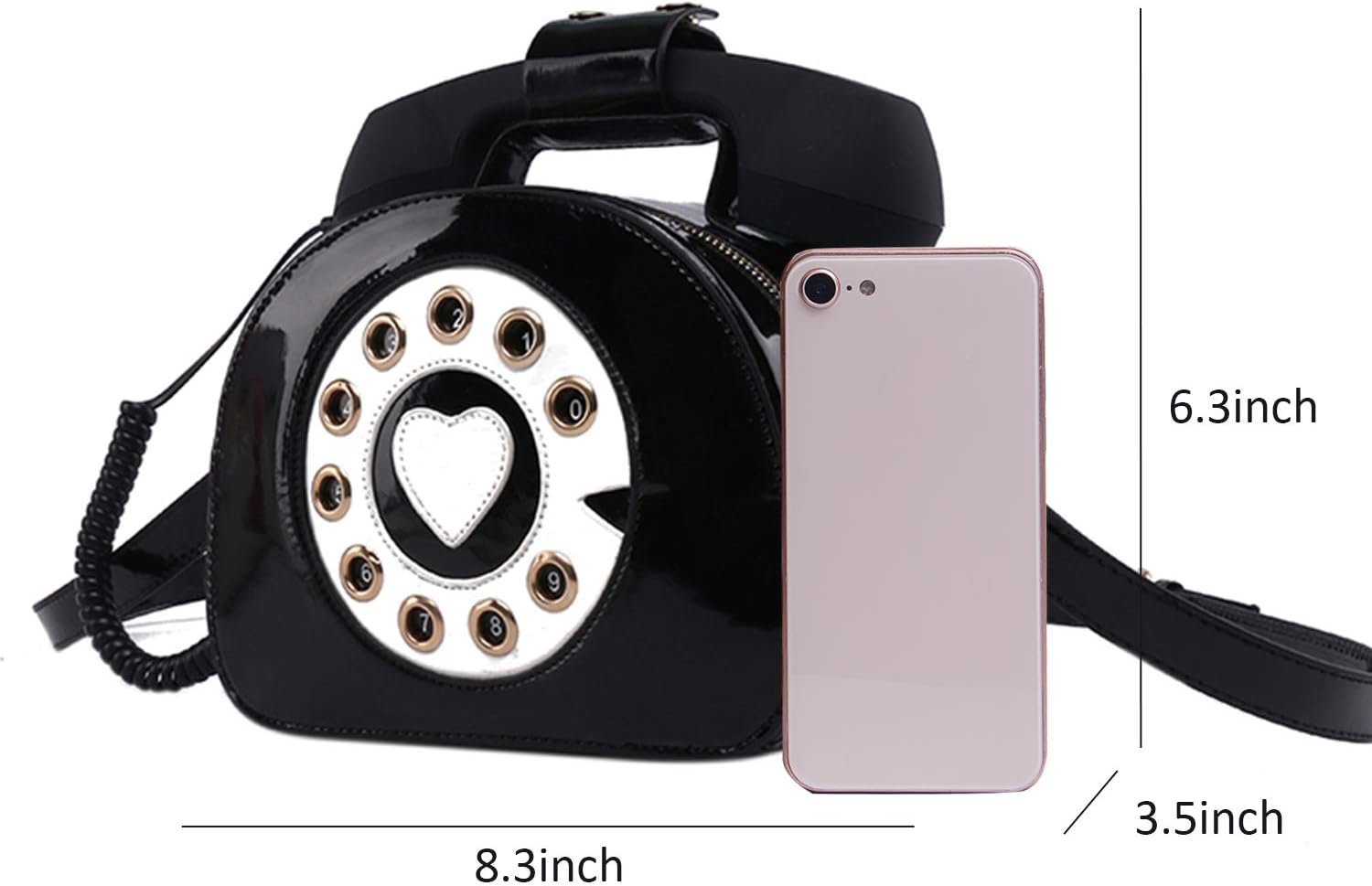 Oweisong Fun Telephone Purse for Women Novelty Pink Phone Tote Handbags Top Handle Shoulder Crossbdoy Bag - Image 4