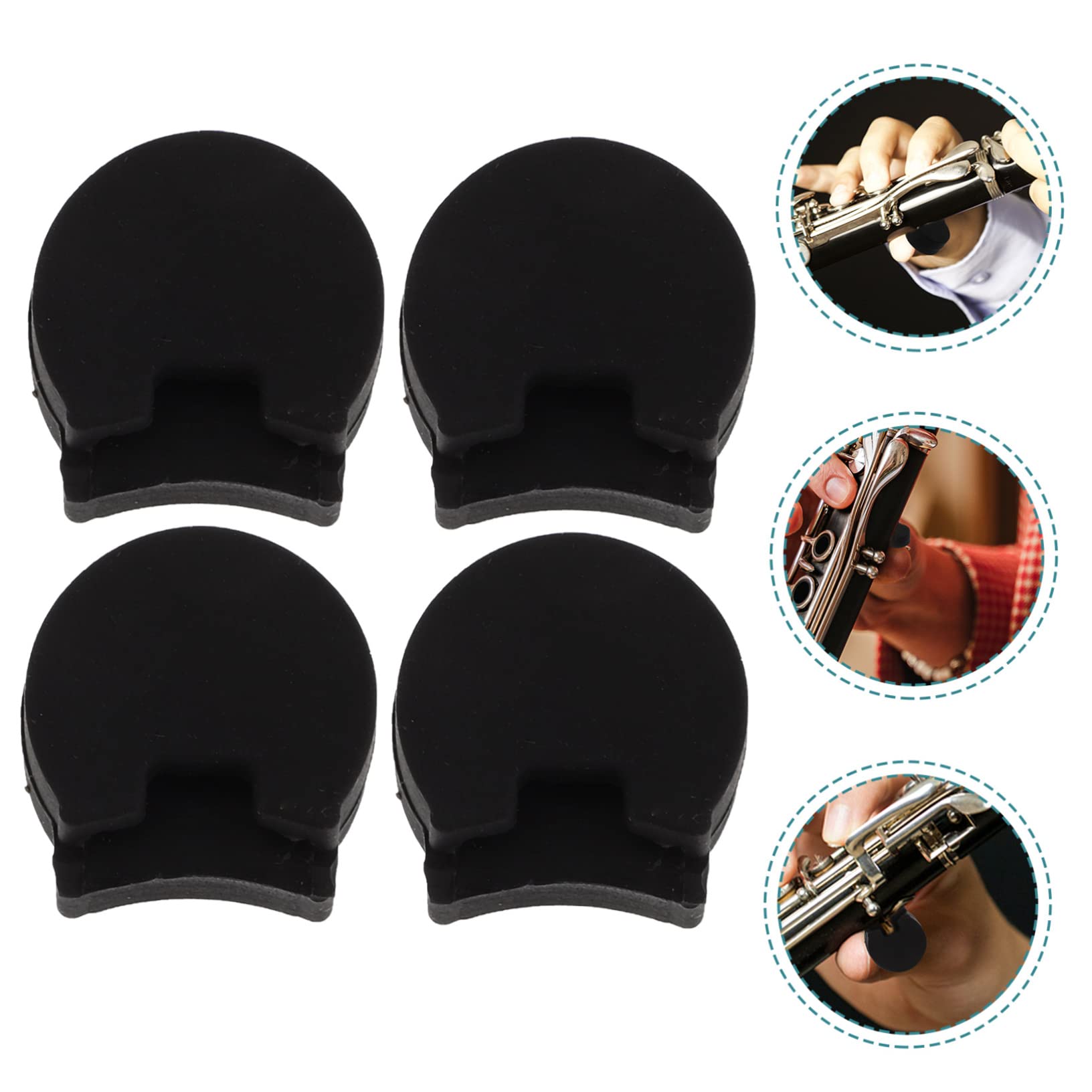 ifundom 4pièces Support De Doigts De Clarinettes Silicone Coussin De Repose-pouce Pour Instruments à Vent Accessoires Pratiques Pour Jouer Confortablement