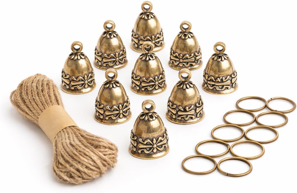 10pcs Solid Brass Bells Handmade Small Bells for Crafts, Wind Chimes for Home, Door Bells or Decoration Bells for Wedding Decorations, Christmas Decorations