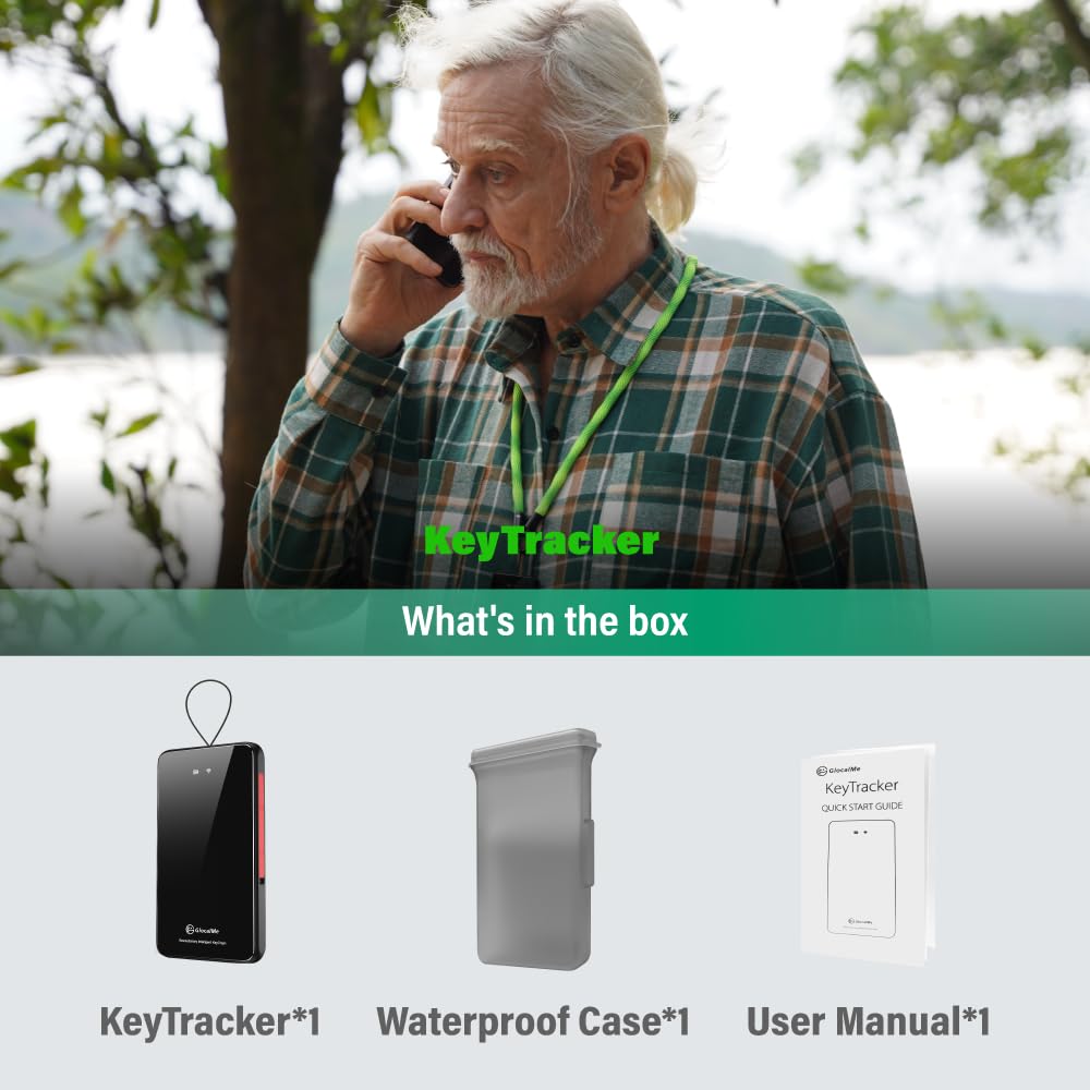 GlocalMe KeyTracker, Traceur GPS Global 4G LTE pour Enfants, véhicules, Bagages & Objets de Valeur, étiquette Intelligente avec GPS, AGPS, LBS, Bluetooth, Wi-FI et Radar Actif