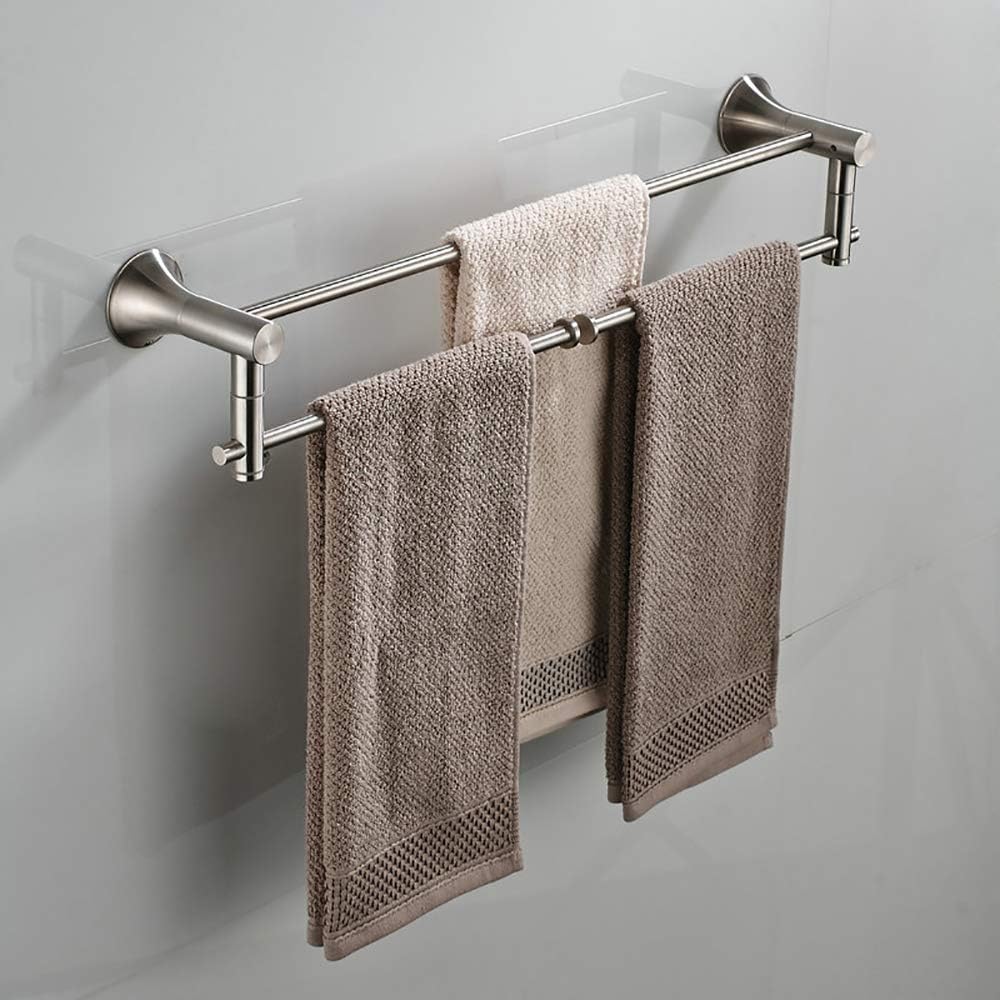 Bathroom Towel Rack Foldable Towel Bar 304 Stainless Steel Towel Rails Brushed Nickel Heavy Duty Towel Holder Wall Mounted Towel Ring for Bathroom, Kitchen, Hotel, Screw Installation