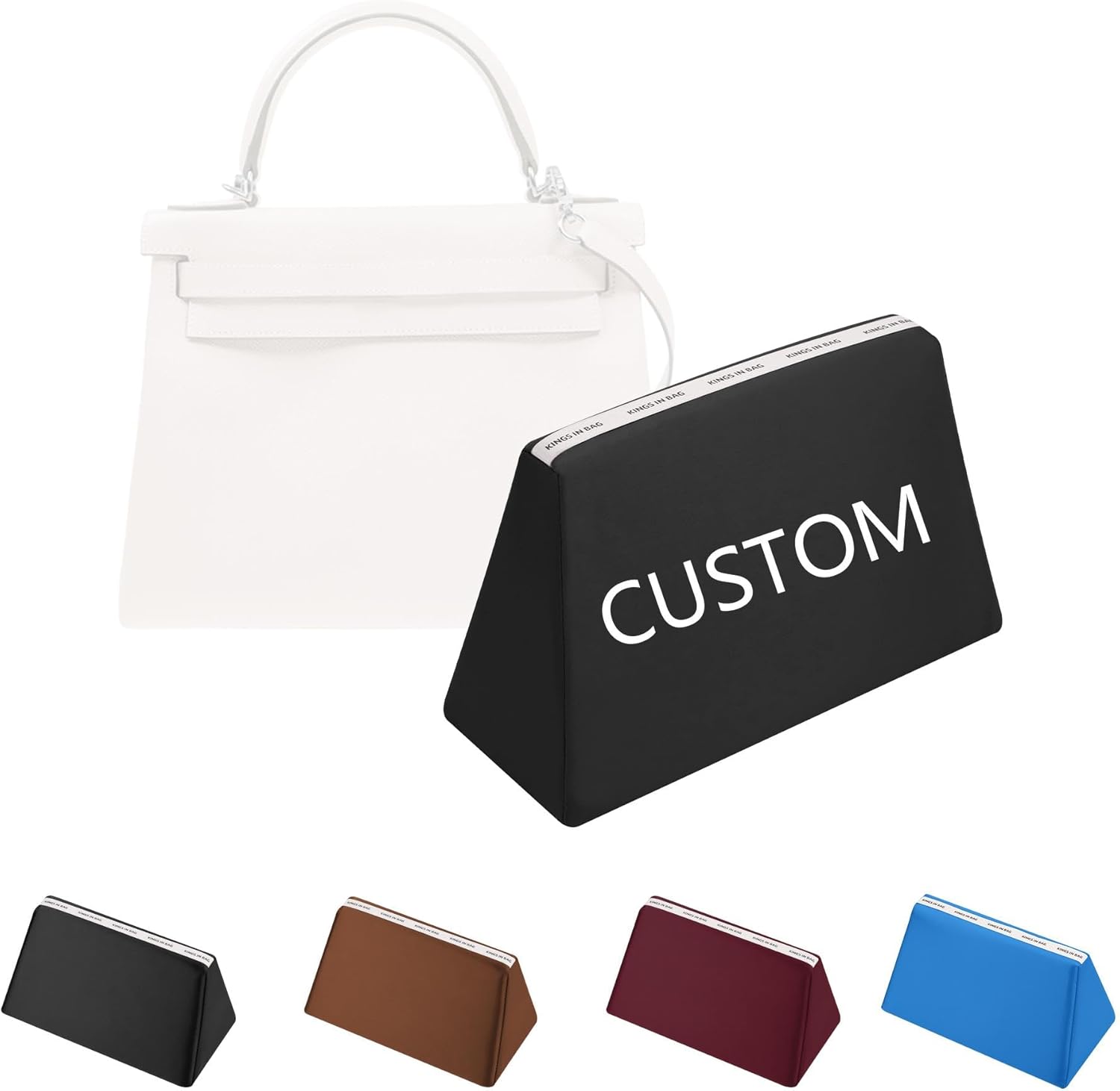 Purse Pillow Insert for Luxury Bags, Satin Fabric & Memory Foam Handbag Filler, Lightweight Shape Holder for Travel & Storage, Fits Kelly Pochette/mini2/25/30/32/35(Custom Color)