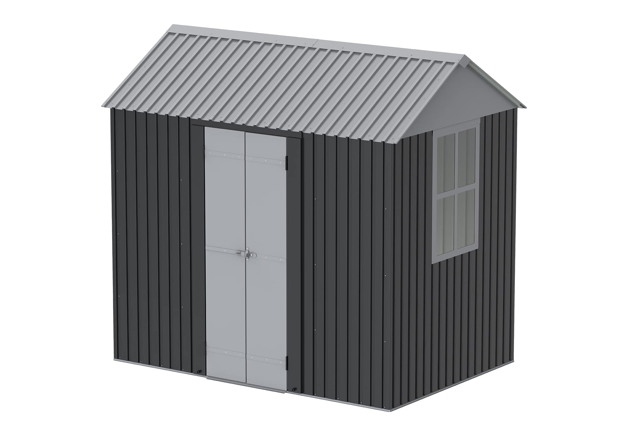 Elite Galvanized Metal Garden Storage Outdoor Shed, Grey