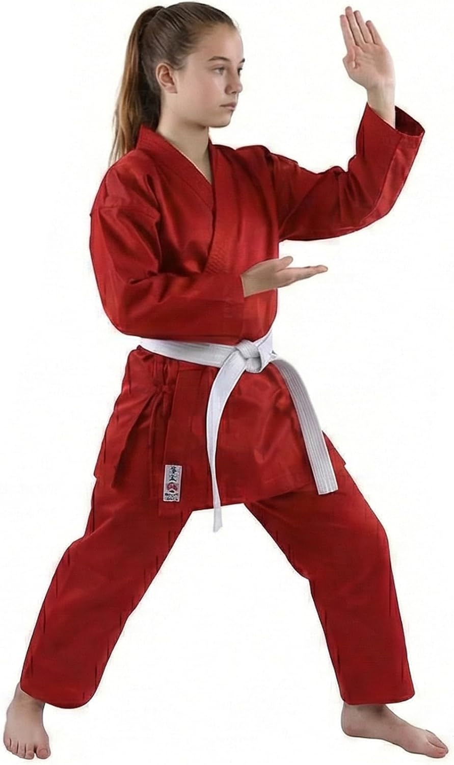 Kihon Red Karate Gi Uniform – Lightweight Beginner Gi for Training – Durable WKF-Style Karate Suit with Belt