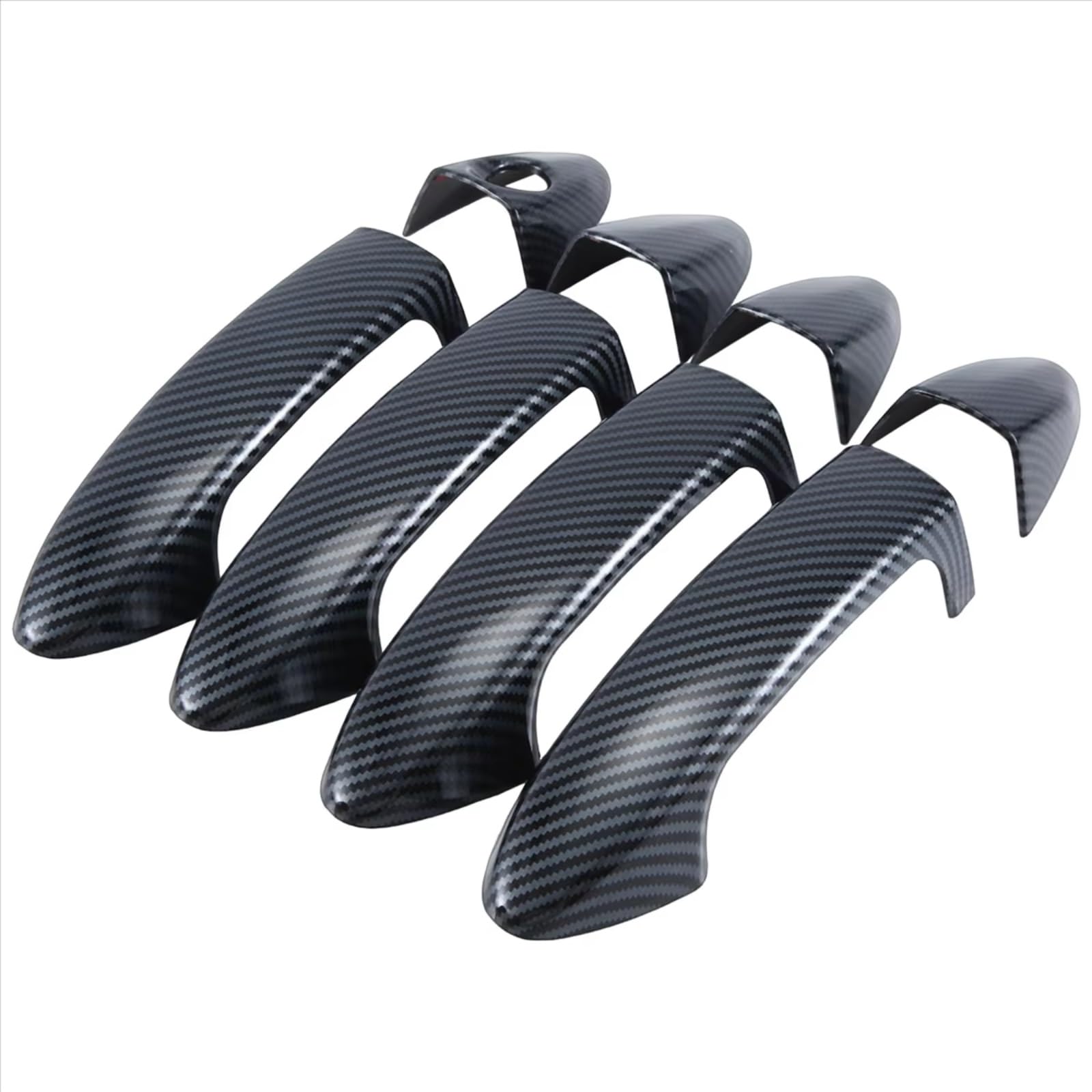 DSPOLIMV Outer Door Handle Cap Compatible with for Fiesta 2009 2010 2011 2012 Car Exterior Door Handle Cover Sticker Accessories Modification Replacement