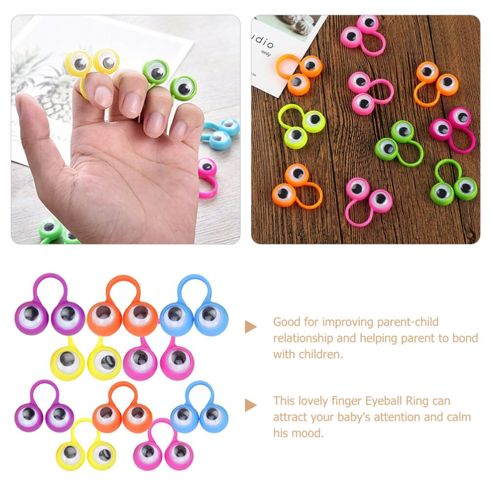 10 Pièces Marionnettes À Doigt en Plastique Marionnette À Doigt Globe Oculaire Oeil sur Anneaux (Couleur aléatoire) - Jeux - Jouets