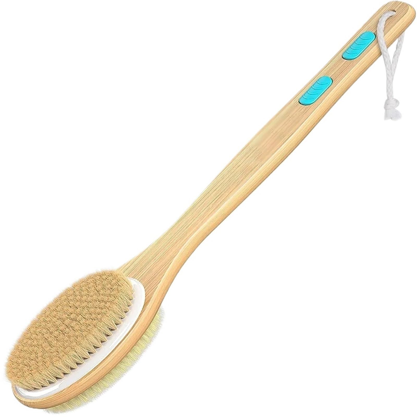 2-teiliger Rückenschrubber for die Dusche, Duschbürste mit langen Griffen, weichen und steifen Borsten, Trockenbürsten Nasspeeling for FüR KöRperpeeling