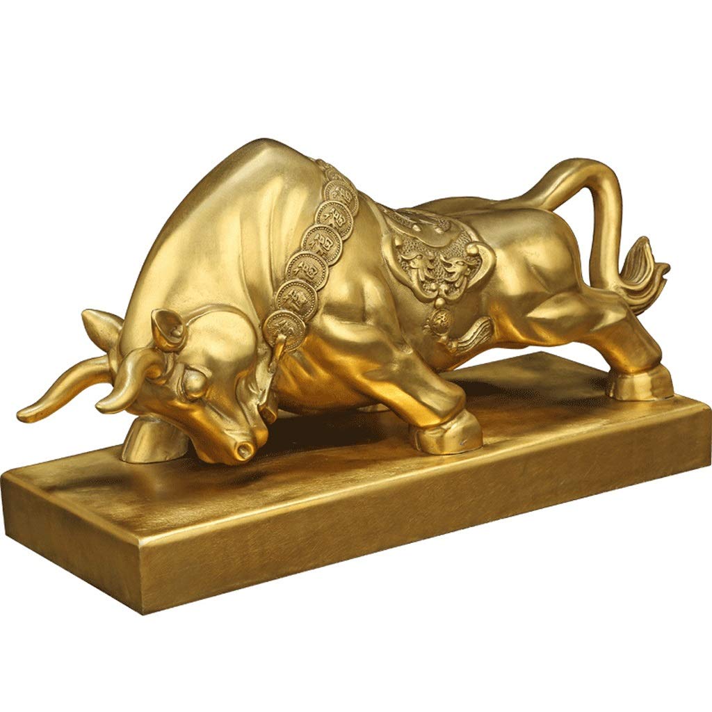 Statua di Feng Shui/Ricchezza Figurina fortunata Feng Shui cinese Decorazione Ornamento Moneta Rame puro Ornamenti di mucca Statuette per regali di Capodanno Soldi Ricchezza fortunata Statua di prote
