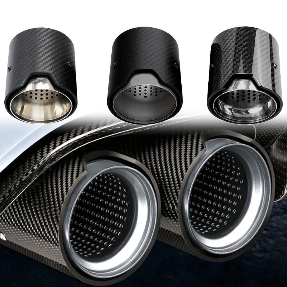 Rura wydechowa samochodu 2 szt. Końcówki wydechu z włókna węglowego, zacisk śrubowy do rur wydechowych, tłumik BMW M2 F87 M3 F80 M4 F82 F83(1-63mm)