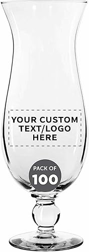 Miniatura 19 de DISCOUNT PROMOS Vasos Libbey Hurricane personalizados de 16 onzas, juego de 12, paquete personalizado a granel, vasos de marca para cóctel, piña