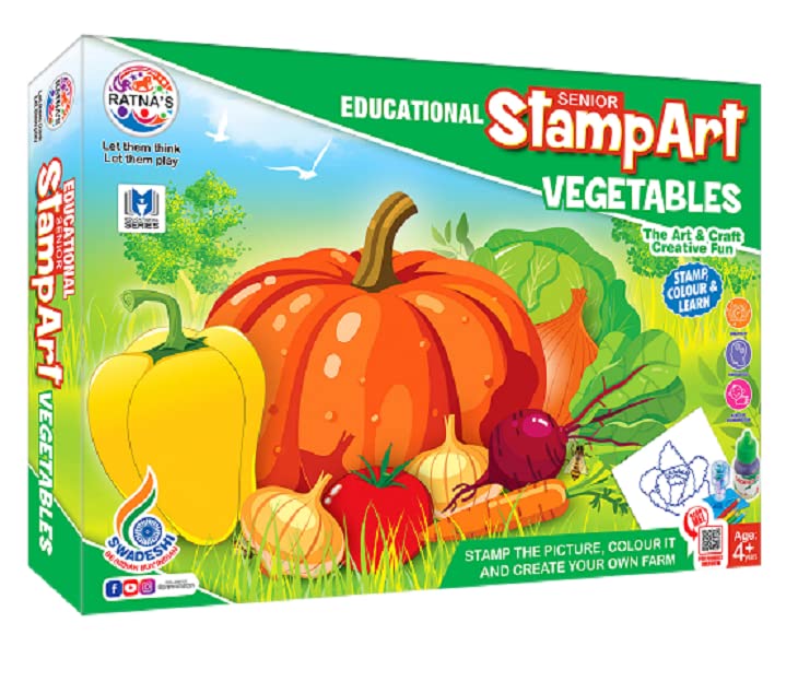 Ratnas Educational Art & Craft Stamp Art Vegetable Big with 12 Different Vegetable Stamps for Kids Ages 4+ (B075S4GDGS) Amazon Price History, Amazon Price Tracker