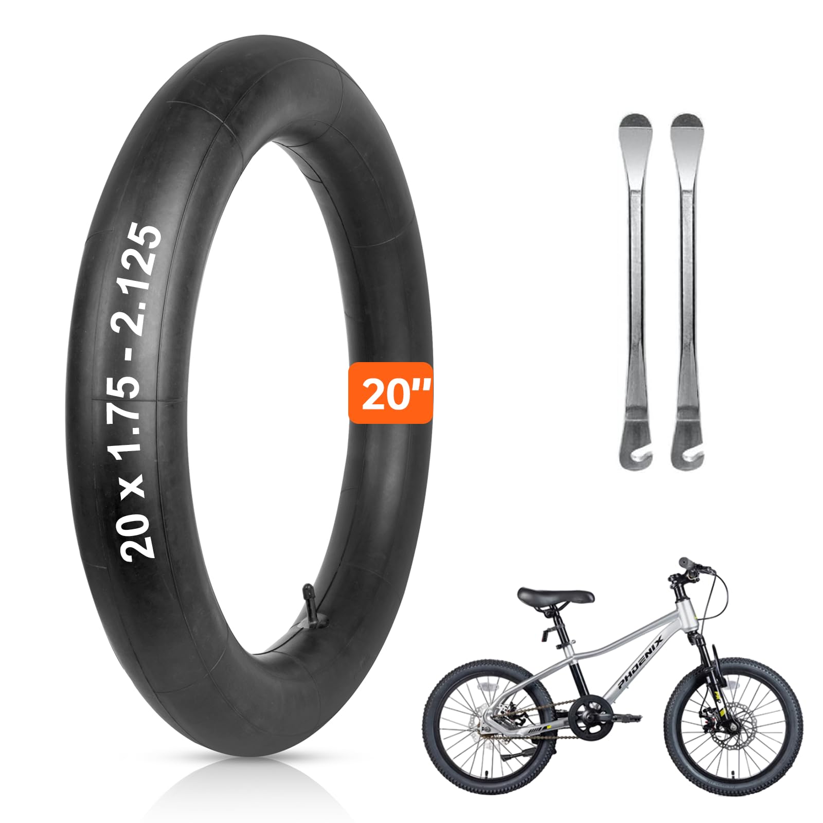 Sponsored Ad – 20 inch inner tube, 20" x 1.75-2.125 Bike tubes with Schrader Valve, 20" Bicycle Tubes Compatible with 20x1.75/1.85/1.90/1.95/2.0/2.10/2.125 For Kids MTB, BMX, Cruisers