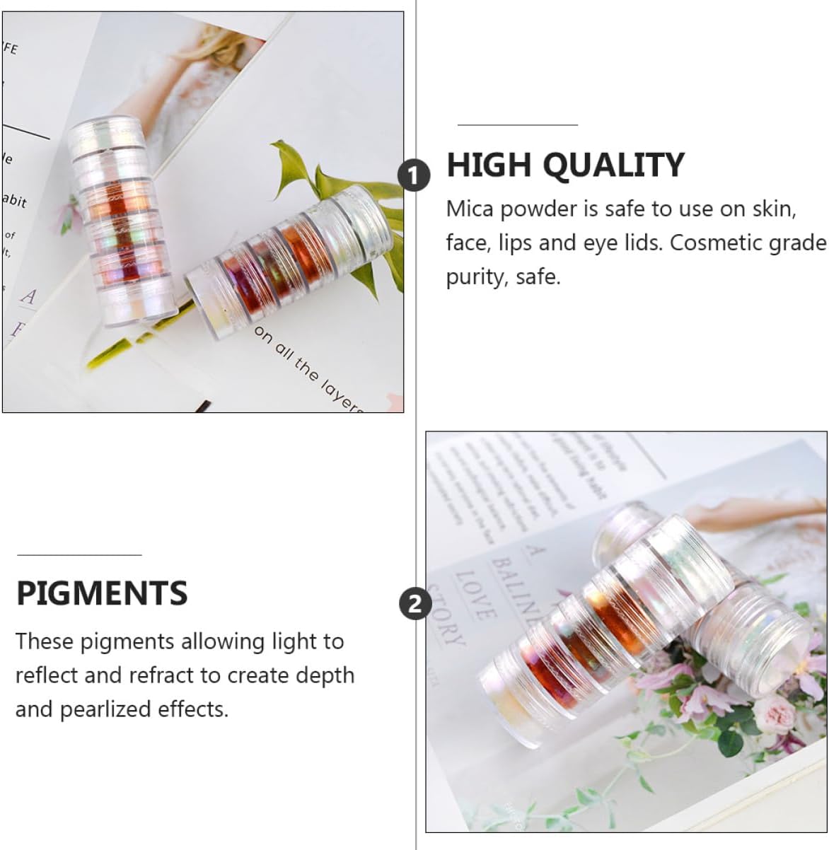 6pcs DIY Paint Supply Kit Mica Pearl Pigment Powder for Resin Tie Dye Bath Bombs