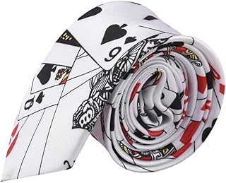 Poker Tie Gifts for Men Women Unique Casino Poker Lovers Birthday Gifts for Gambler Friends Cards Players Necktie Silky Ca...
