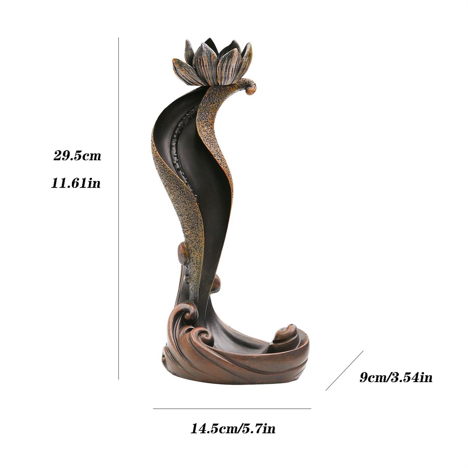 Elegante Squisito bruciatore di incenso a riflusso Creativo grande decorazione articoli Bruciatore fluente for aromaterapia cinese Bruciatore di incenso
