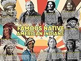 777 Tri-Seven Entertainment Famous Native American Indians Poster Wall Art Print, Unframed, 24'x18', Multicolor