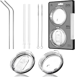 8 Piece Set For Yeti Straw 30 oz,No Leak Sliding Closure 100% Spill Proof Straw Lid And Fits Yeti Rambler Tumbler,Ozark Trail Cup Or More Brand Stainless Steel Mugs