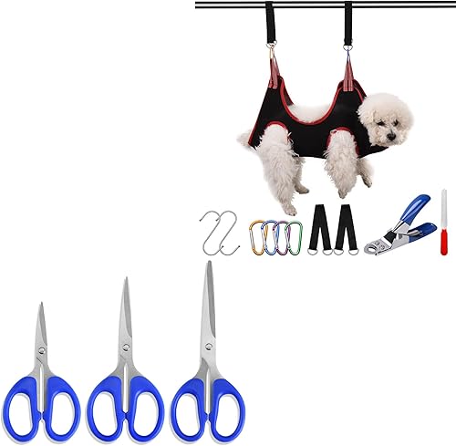 ATO-DJCX Hamaca de aseo para perros con tijeras para el hogar de 4.75.56.3 pulgadas