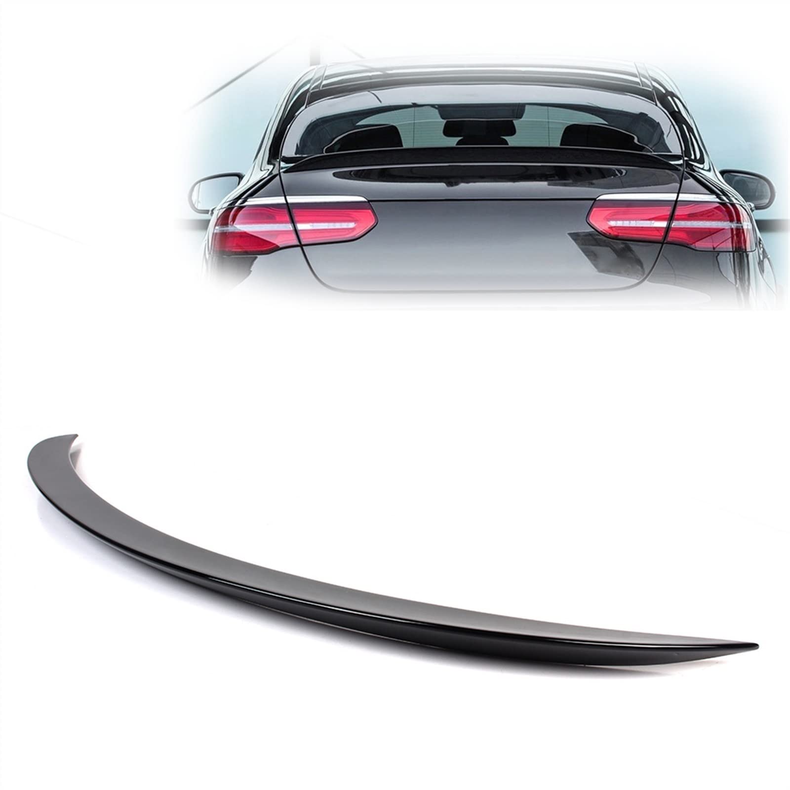 Spoiler Arrière ABS Noir Brillant Finition Miroir pour GLC Coupé