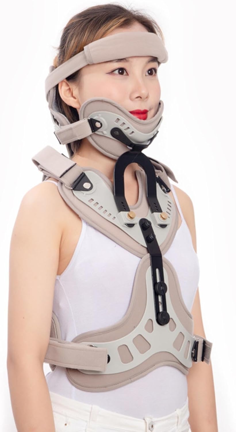 Adjustable Head Neck Chest Thoracic, Cervical Thoracic Corrector Orthosis, Upper Back Brace for Clavicle Support for Post Trauma, Surgery Fractures