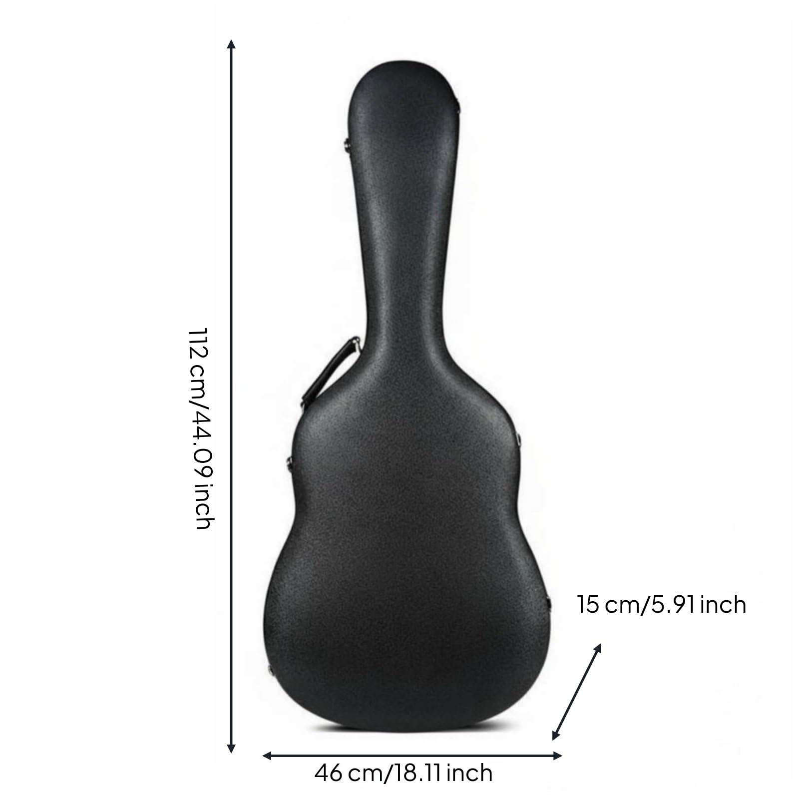 Estuche para Guitarra Acústica Funda Rígida Caja Protectora Maletín Portátil Construcción Rígida con Espuma Amortiguadora Soporta Presión de 80 Kg, 99 Cm