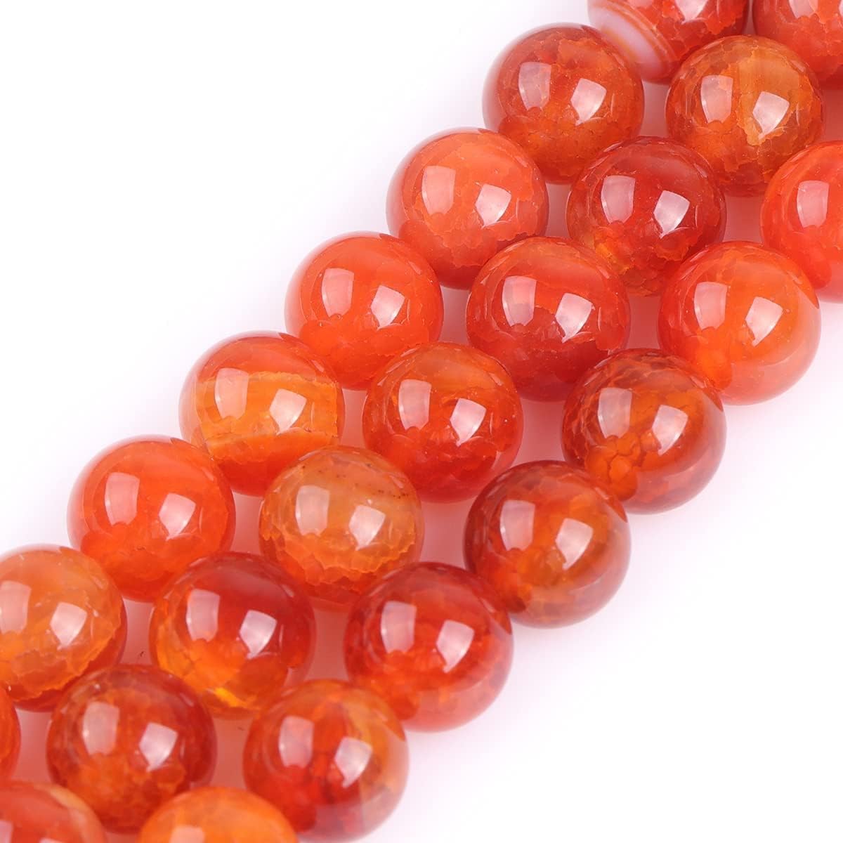 90 Perline Rote In Agata Naturale Crazy Lace 4mm Per Creazione Gioielli - 1 Filo - 2