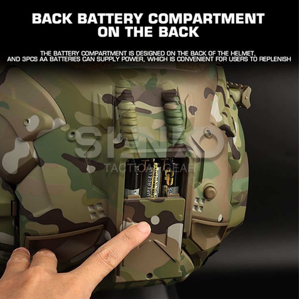 Airsoft Paintball Gear Tactical Protection Helmet,Headset NVG Base Mask Goggle Anti-Fog Fan All-In-One Multifunction Full Covered Helmet (Green)